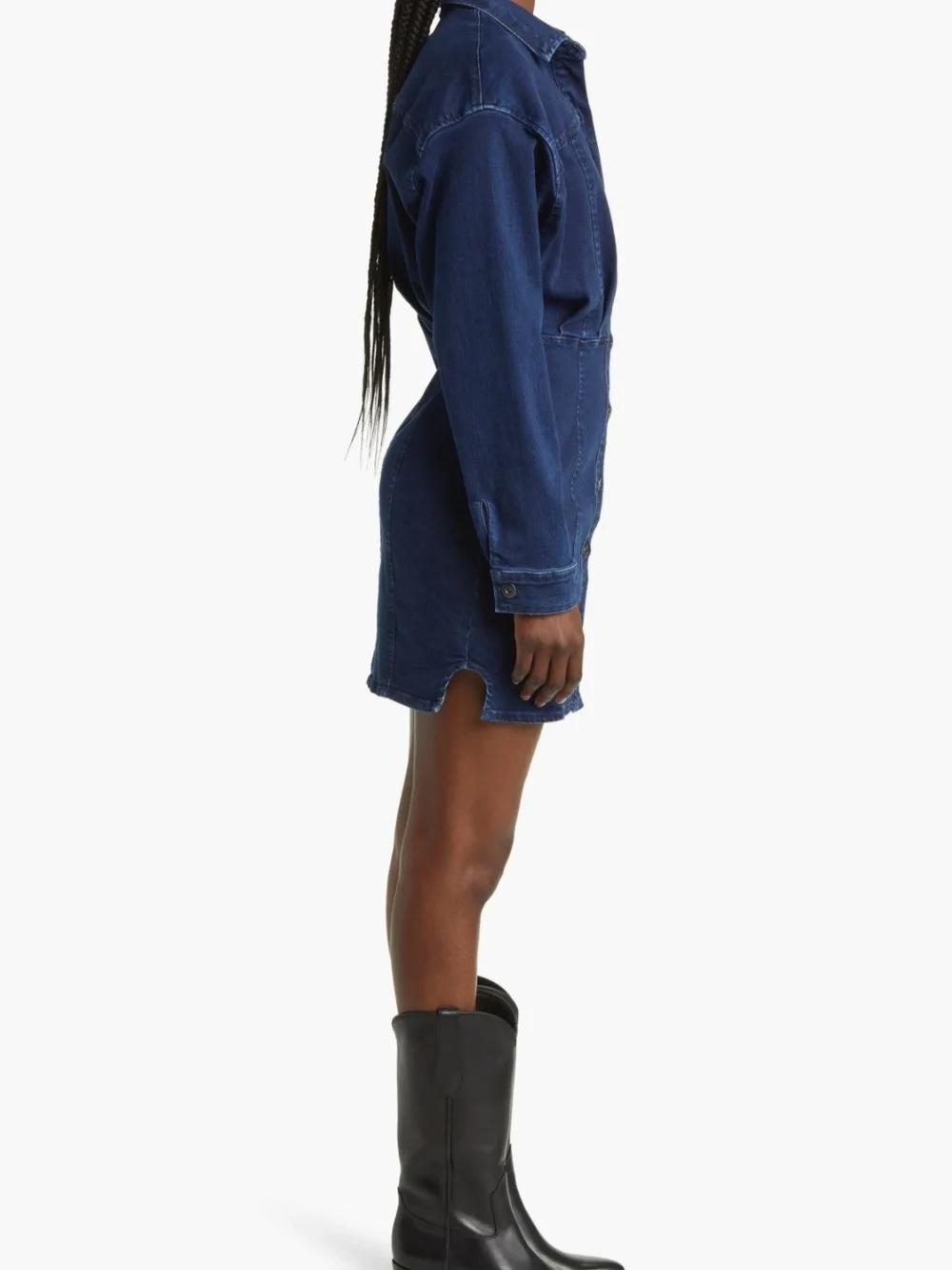 Free People Amber Denim Shirt Dress Size 2 NWT Button Front Long Sleeve Mini FP - Picture 9 of 14